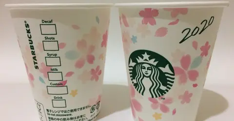 Sakura-themed cups from Starbucks in Japan