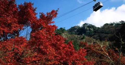 Téléphérique au dessus des gorges de Kankakei (Shikoku) Téléphérique au dessus des gorges de Kankakei (Shikoku)