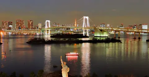 Vue sur la baie de Tokyo depuis Odaiba Vue sur la baie de Tokyo depuis Odaiba
