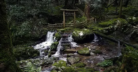 La cascade d'Uriwarino et son torii