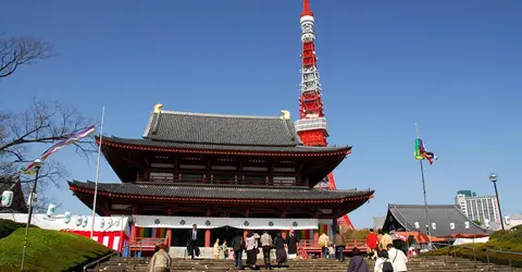 Célèbre image du Zojo-ji et de la tour de Tokyo Célèbre image du Zojo-ji et de la tour de Tokyo