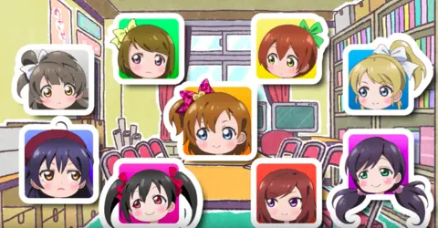 Le groupe μ's au complet Le groupe μ's au complet
