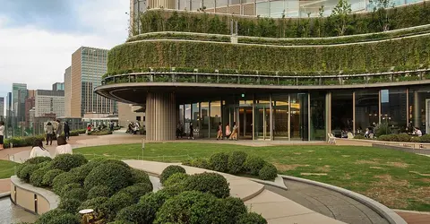 Le centre commercial a été aménagé pour accueillir des espaces de verdure Le centre commercial a été aménagé pour accueillir des espaces de verdure
