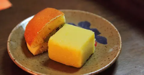 Japanese sweets - dorayaki and sweet potato cake