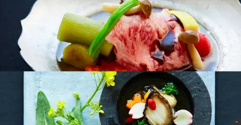 La cuisine kaiseki de l'hôtel La cuisine kaiseki de l'hôtel