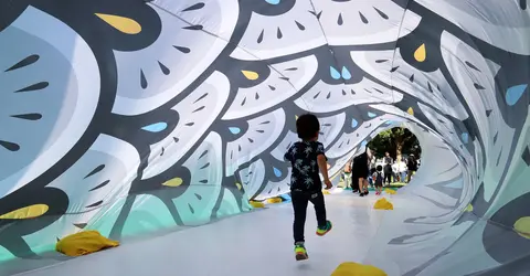 Un tunnel koi géant Un tunnel koi géant