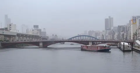 Vue depuis la Sumida River Walk sumida river walk