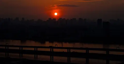 Coucher de soleil depuis la Tower Hall Funabori