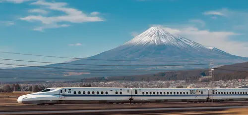 Shinkansen by Mount Fuji