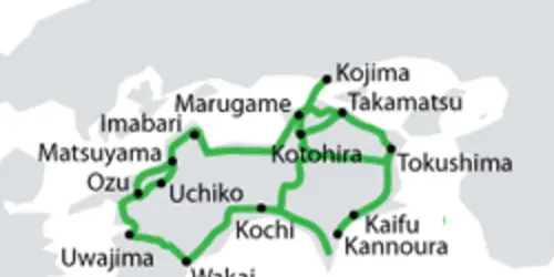 Shikoku area railing network map 