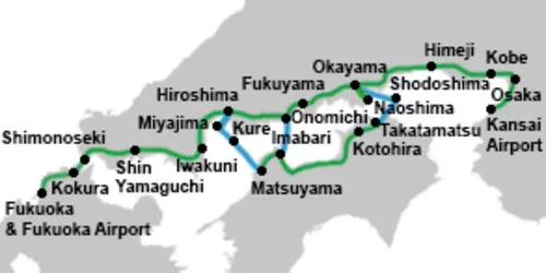 Setouchi area railway network map