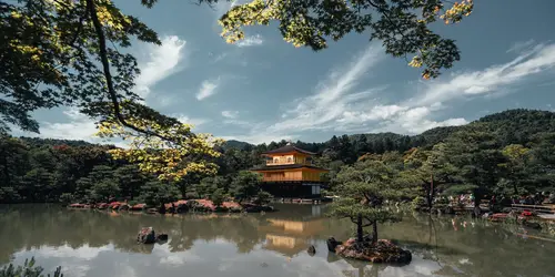 Pond in front of Kinkakuji Temple, Kyoto