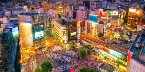 Incrocio di Shibuya famoso in tutto il mondo, Tokyo