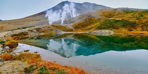 Asahidake volcano and lake Sugatami, Hokkaido