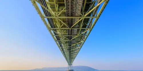 Drive on the Akashi Kaikyo bridge, the Tallest and Longest Suspension Bridge in the World