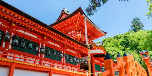 Lanterns in Kasuga Taisha shrine in Nara park, Unesco world Heritage