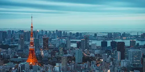 tokyo tower skyline city night view