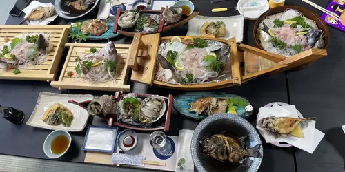 Traditional kaiseki dinner at the minshuku