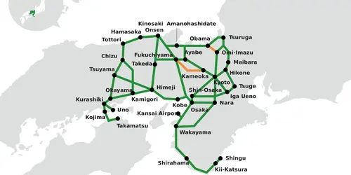 kansai wide area pass regional network map