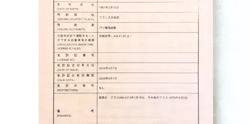 driving licence translation receipt