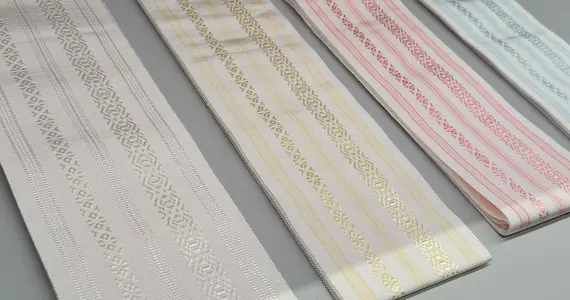 Obi belts made out of silk Hakata-Ori fabric