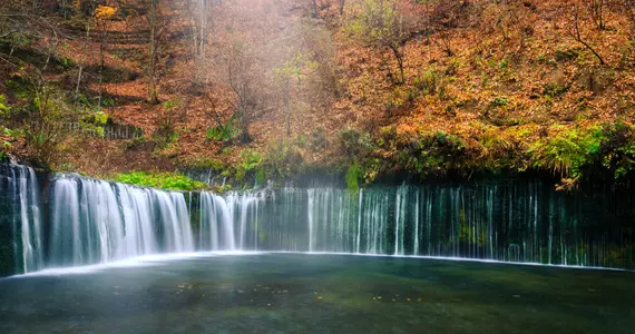 Shiraito Falls in Autumn, Karuizawa, Nagano