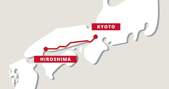 kyoto hiroshima train map