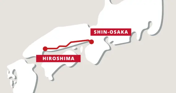 osaka hiroshima train map