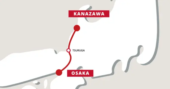 osaka kanazawa train map (good format)
