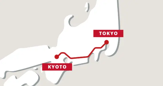 tokyo kyoto train map