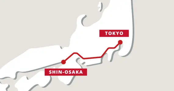 tokyo osaka train map