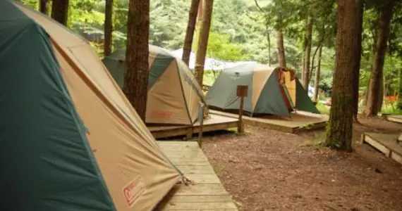 Tenda di un camping giapponese.