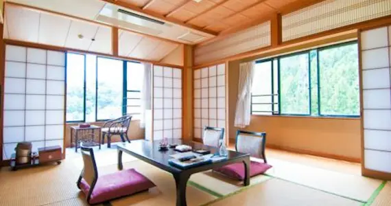 L'intérieur d'un ryokan au Japon.