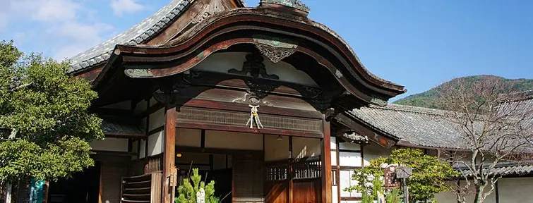 Traditional wooden temple building