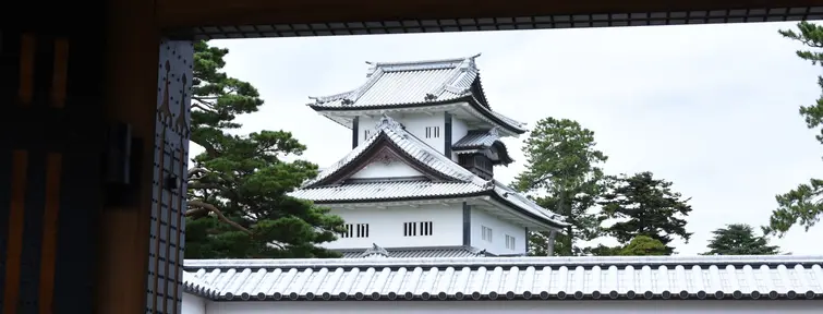Looking out across Kanazawa Castle