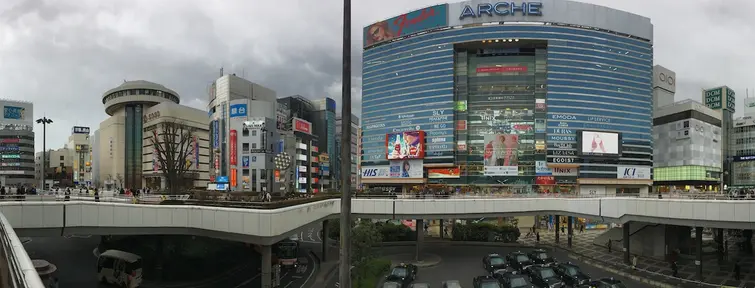 The scene outside Omiya Station