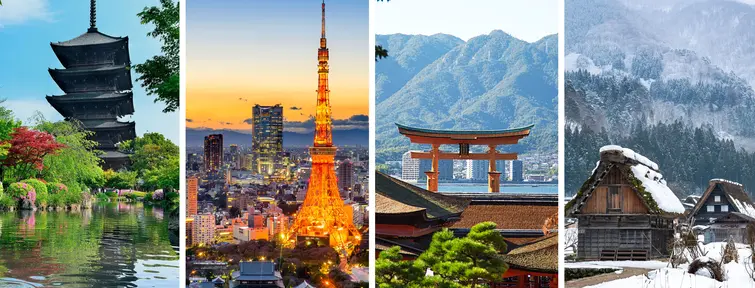 Photo montage de paysage japonais