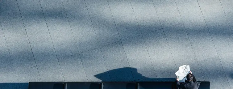 Man reading newspaper