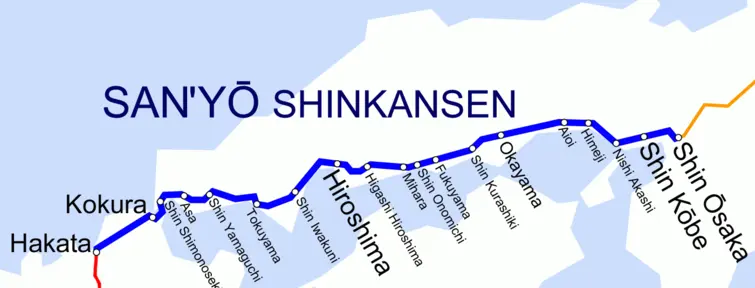 Sanyo Shinkansen Map