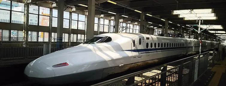 The Sanyo Shinkansen going from Hiroshima to Yamaguchi