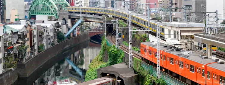 Trains at Ochanomizu Station in Tokyo