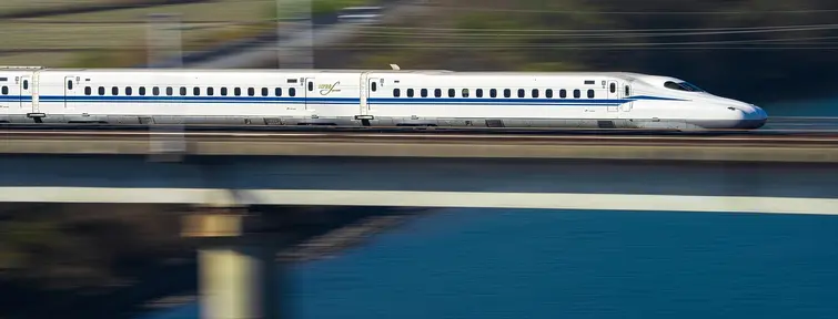 The Shinkansen bullet train