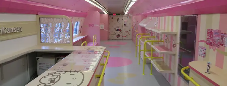 Interior of the Hello Kitty Shinkansen