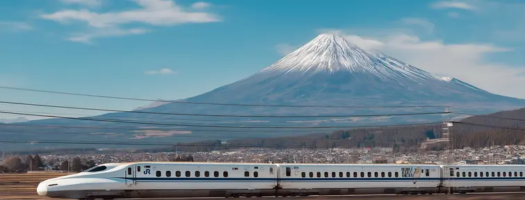 Shinkansen by Mount Fuji
