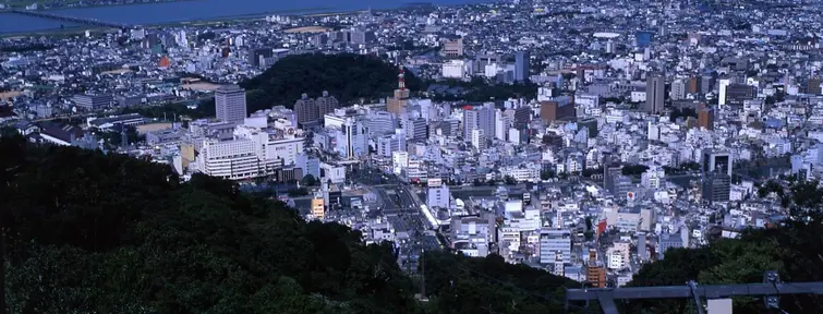 Vue sur Tokushima depuis le sommet du Mont Bizan.