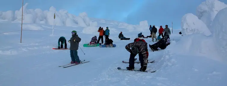Au départ de la piste de ski de Zao onsen