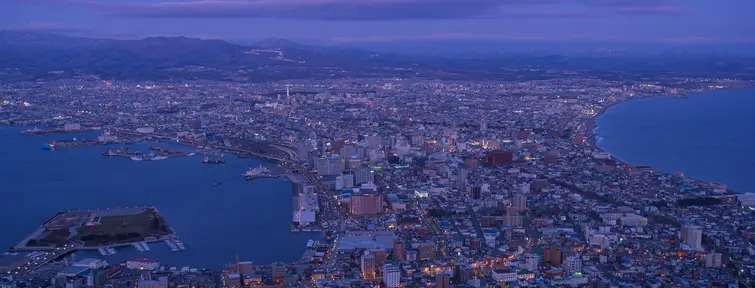 Vue de Hakodate la nuit