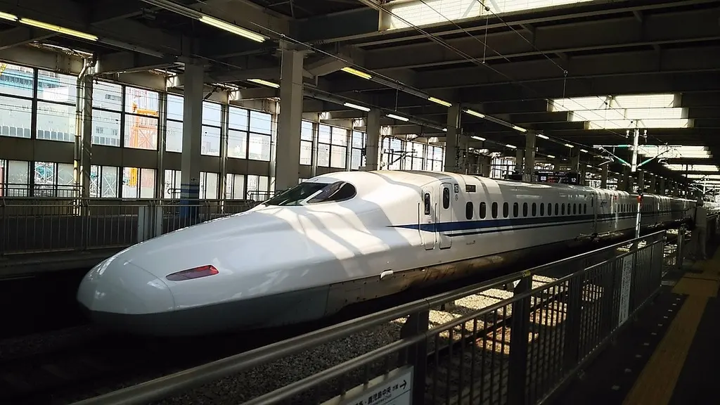 The Sanyo Shinkansen going from Hiroshima to Yamaguchi The Sanyo Shinkansen going from Hiroshima to Yamaguchi